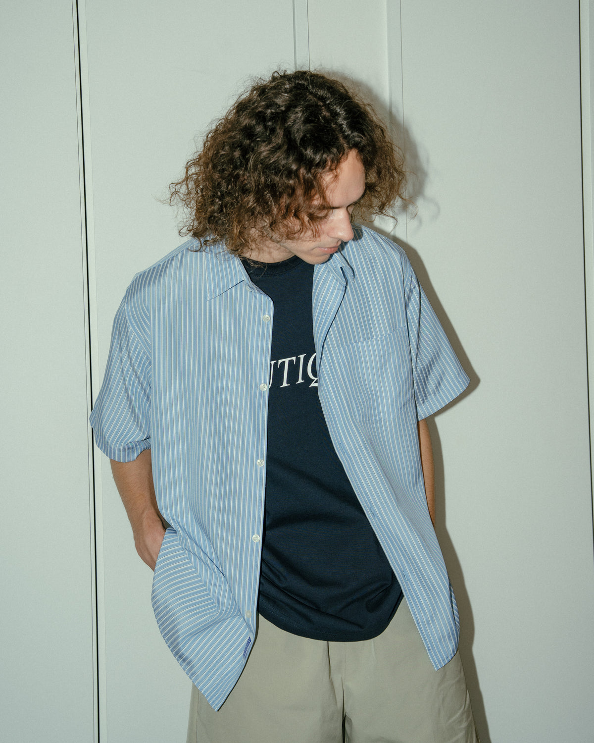 BOUTIQUE SHORT SLEEVE BOX SHIRT BLUE STRIPE（ブティックショートスリーブボックスシャツブルーストライプ）｜ONLINE BOUTIQUE（オンラインブティック）
