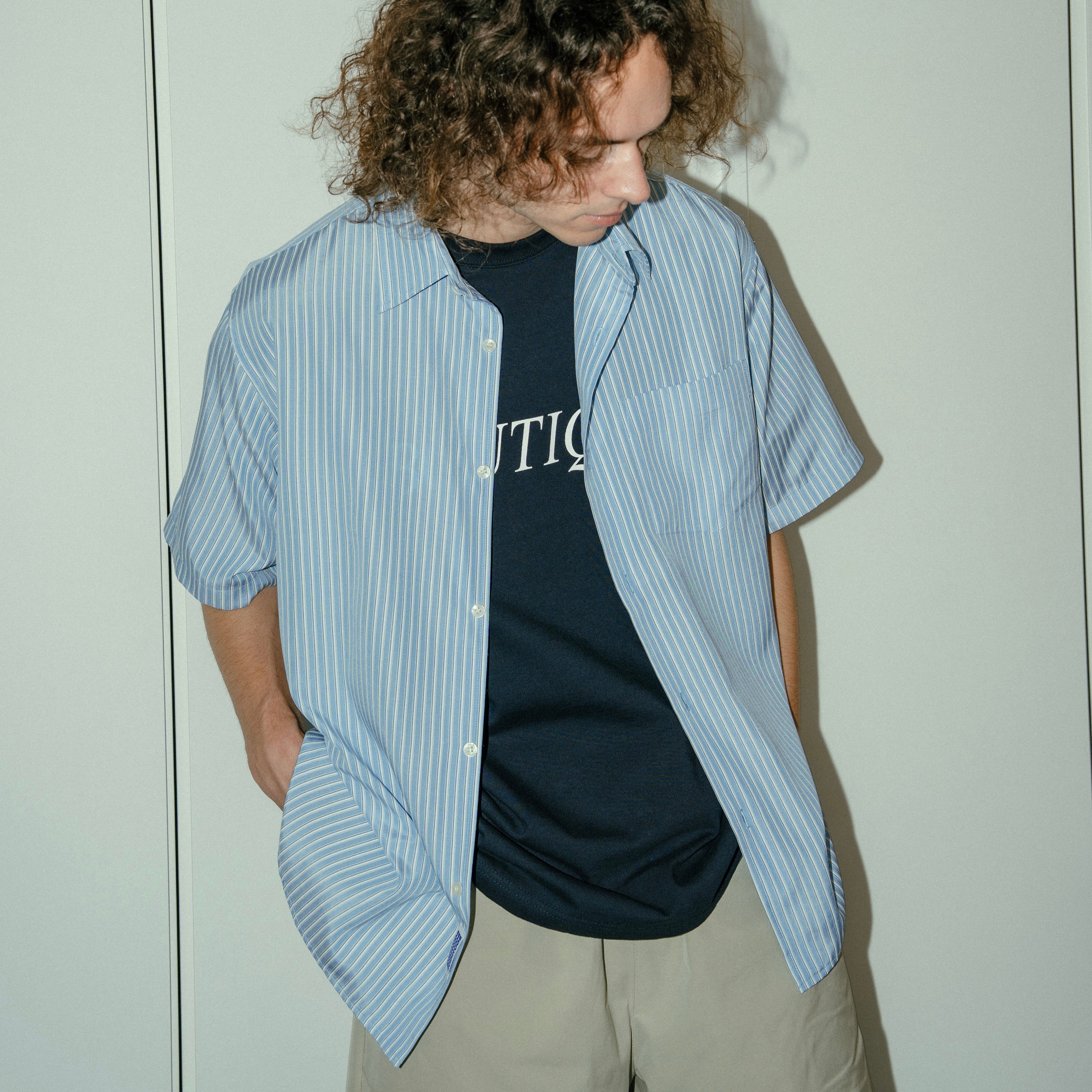 BOUTIQUE SHORT SLEEVE BOX SHIRT BLUE STRIPE（ブティックショートスリーブボックスシャツブルーストライプ）｜ONLINE BOUTIQUE（オンラインブティック）