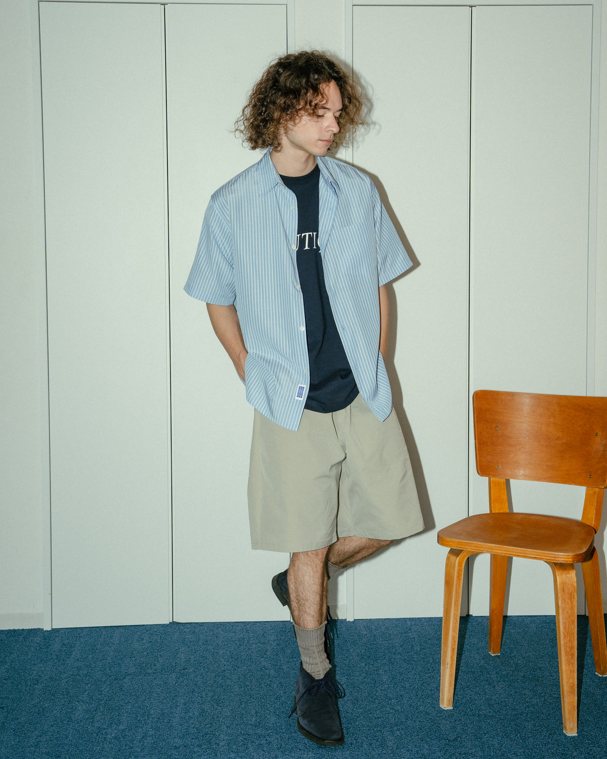 BOUTIQUE SHORT SLEEVE BOX SHIRT BLUE STRIPE（ブティックショートスリーブボックスシャツブルーストライプ）｜ONLINE BOUTIQUE（オンラインブティック）