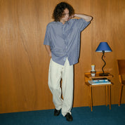 BOUTIQUE SHORT SLEEVE BOX SHIRT NAVY STRIPE（ブティックショートスリーブボックスシャツネイビーストライプ）｜ONLINE BOUTIQUE（オンラインブティック）