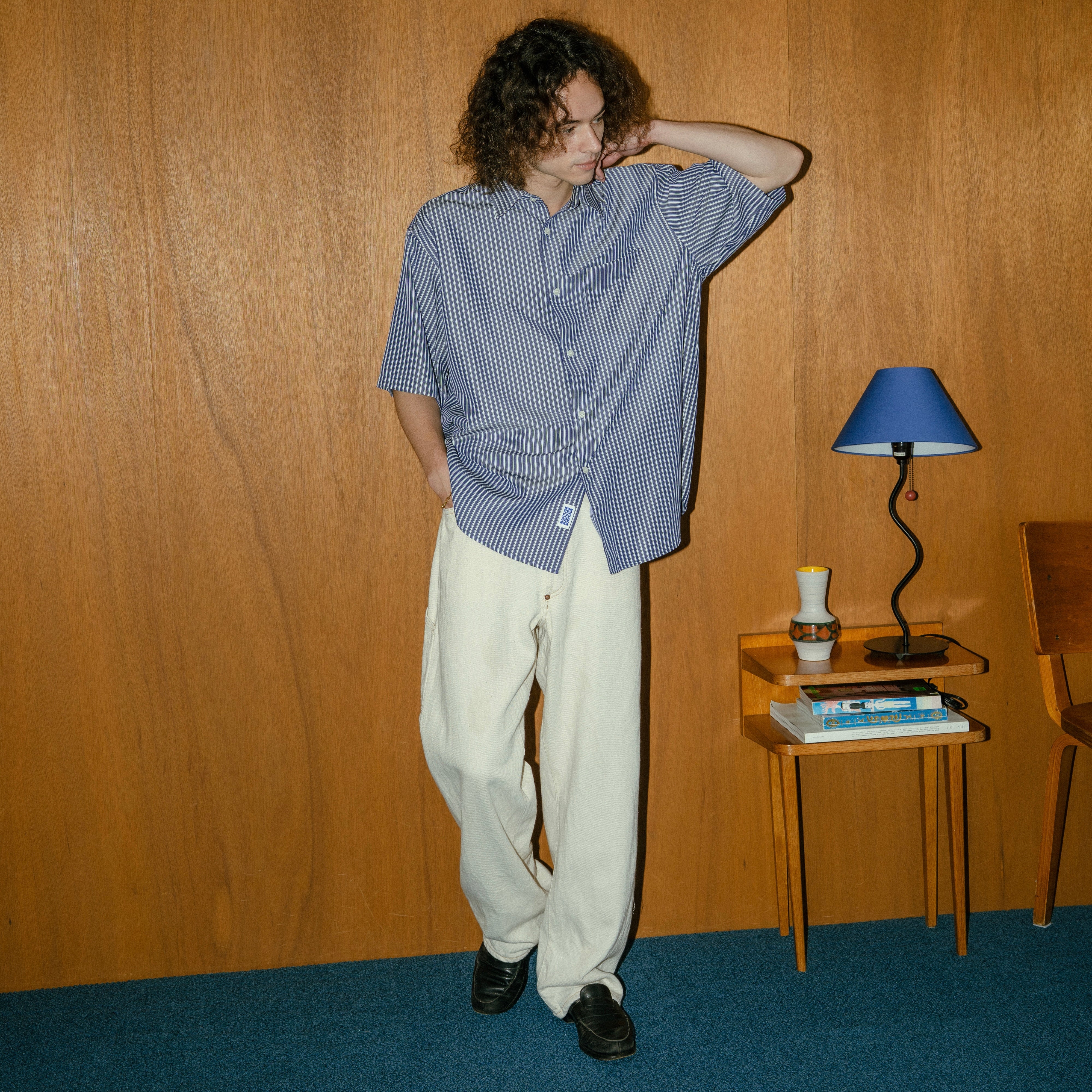 BOUTIQUE SHORT SLEEVE BOX SHIRT NAVY STRIPE（ブティックショートスリーブボックスシャツネイビーストライプ）｜ONLINE BOUTIQUE（オンラインブティック）