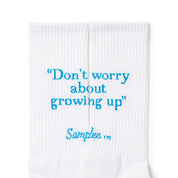 Samplee Don’t Worry Socks White/Blue（サンプリードントウォーリーソックスホワイト/ブルー）｜ONLINE BOUTIQUE（オンラインブティック）
