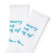Samplee Don’t Worry Socks White/Blue（サンプリードントウォーリーソックスホワイト/ブルー）｜ONLINE BOUTIQUE（オンラインブティック）