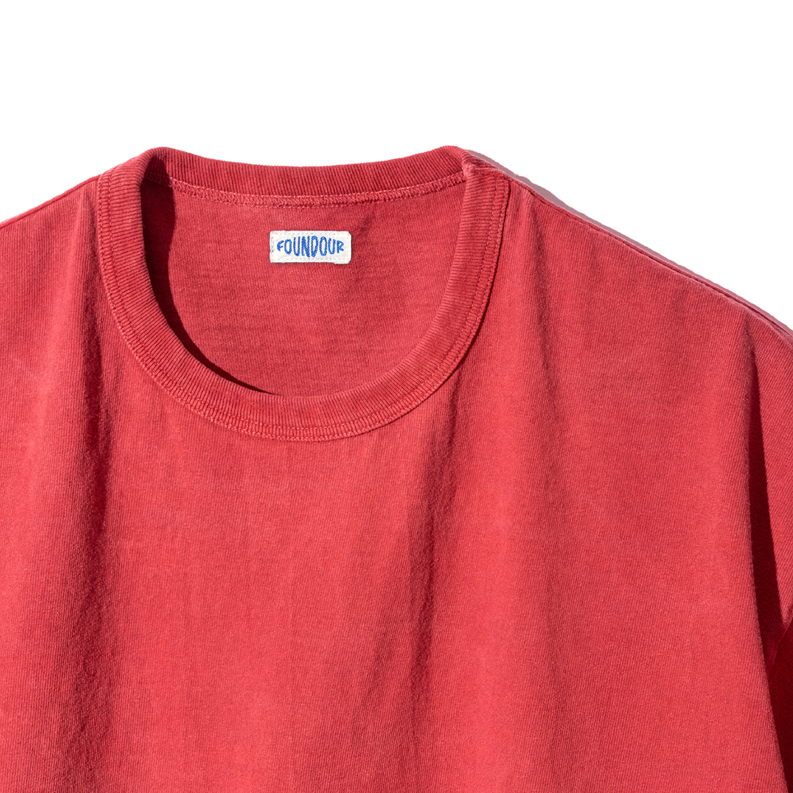 FOUNDOUR COTTON BD SHORT SLEEVE TEE RED（ファウンダコットンボタンダウンショートスリーブTシャツレッド）｜ONLINE BOUTIQUE（オンラインブティック）