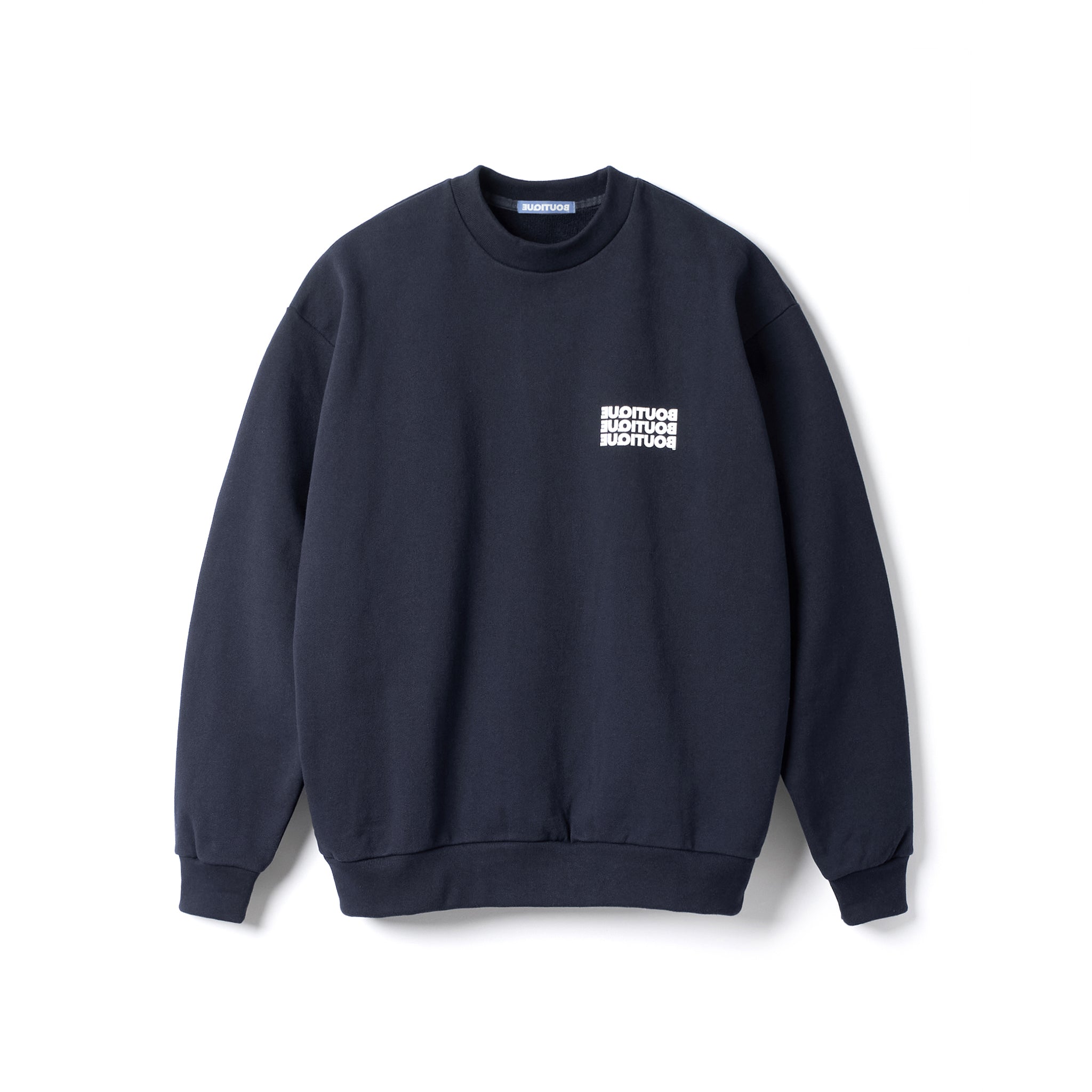 BOUTIQUE CREW NECK SWEAT NAVY（ブティッククルーネックスウェットネイビー）｜ONLINE BOUTIQUE（オンラインブティック）