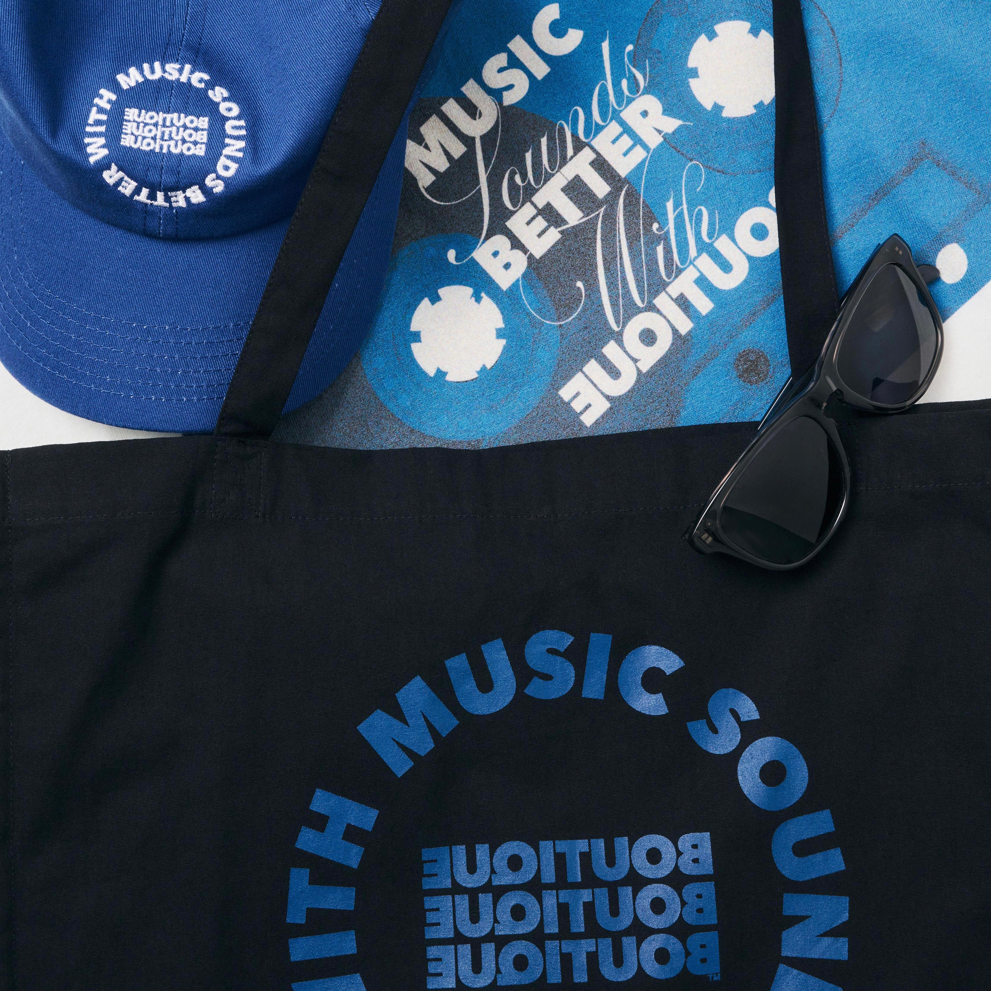 MUSIC SOUNDS BETTER WITH BOUTIQUE TOTE BAG BLACK（ミュージック