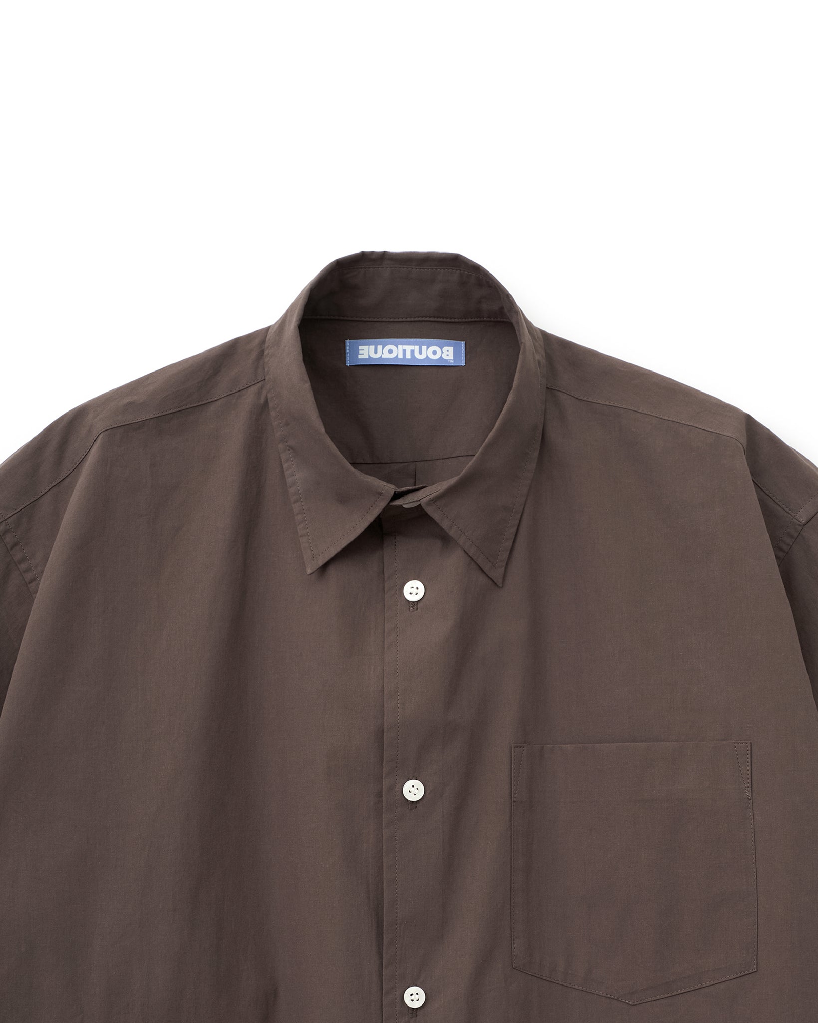 BOUTIQUE SHORT SLEEVE BOX SHIRT DARK BROWN（ブティックショートスリーブボックスシャツダークブラウン）｜ONLINE BOUTIQUE（オンラインブティック）