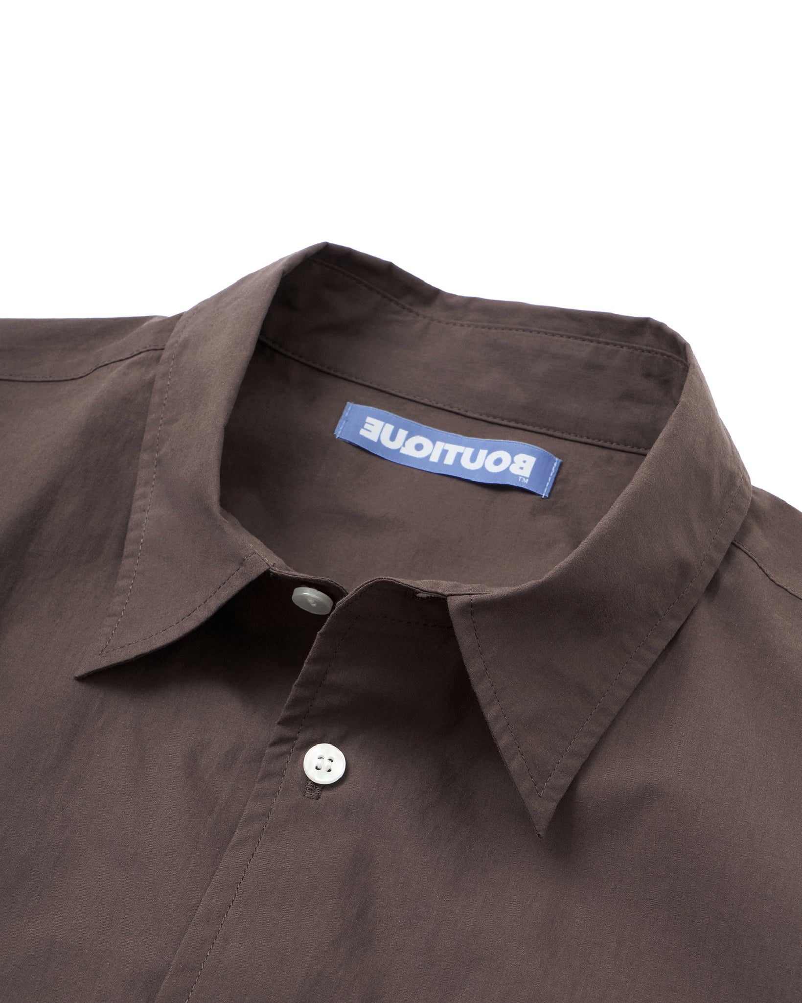 BOUTIQUE SHORT SLEEVE BOX SHIRT DARK BROWN（ブティックショートスリーブボックスシャツダークブラウン）｜ONLINE BOUTIQUE（オンラインブティック）